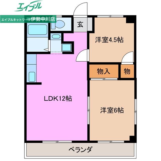 エイトマンション(2LDK/4階)の間取り写真