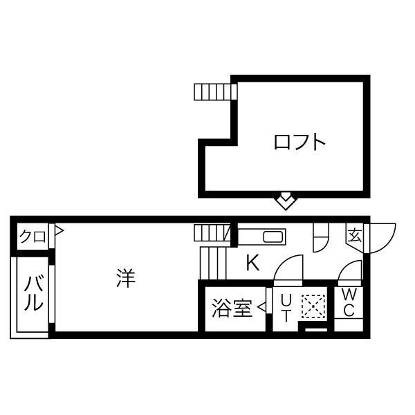 ラウレア平針(1K/1階)の間取り写真