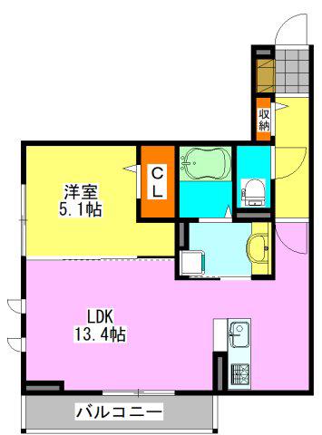 ウィステリアコート薬円台(1LDK/2階)の間取り写真