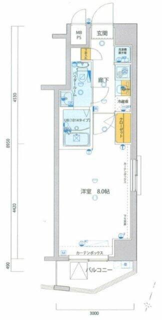 GENOVIA石神井台GREEN VEIL(1K/1階)の間取り写真