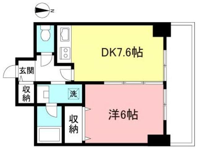 初台ハイツ(1DK/5階)の間取り写真