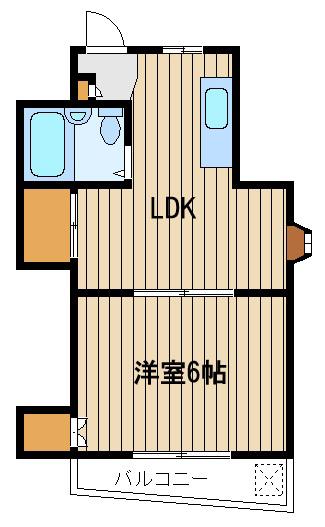 メゾンKAZU(1LDK/2階)の間取り写真
