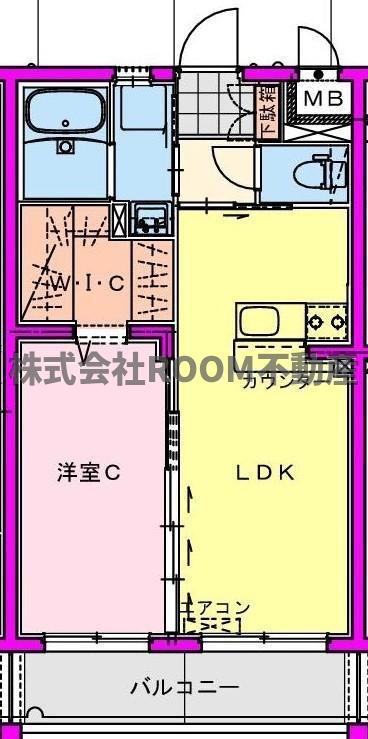 ポルトボヌール姫城RC(1LDK/2階)の間取り写真
