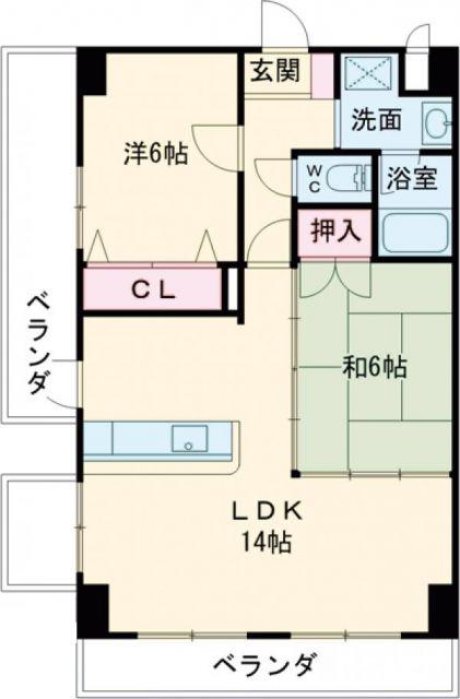 フォレストヴィラ別所町(2LDK/1階)の間取り写真