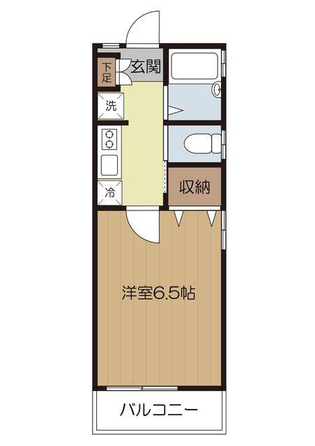 シャテロ大原(1K/1階)の間取り写真