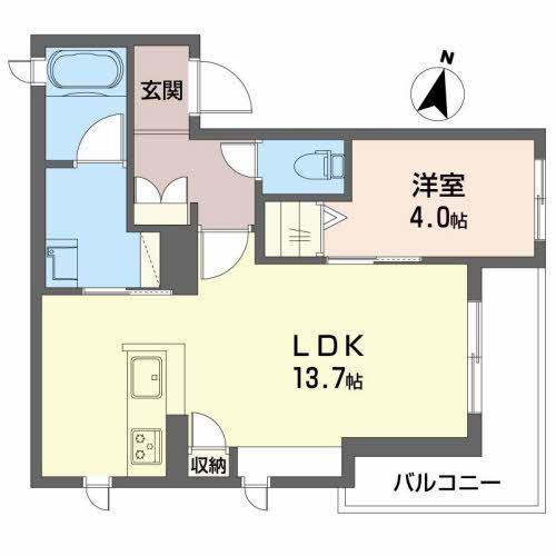エムズ・シャーメゾン北梅田(1LDK/2階)の間取り写真