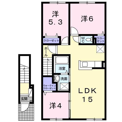 ココア ナガヤマ(3LDK/2階)の間取り写真