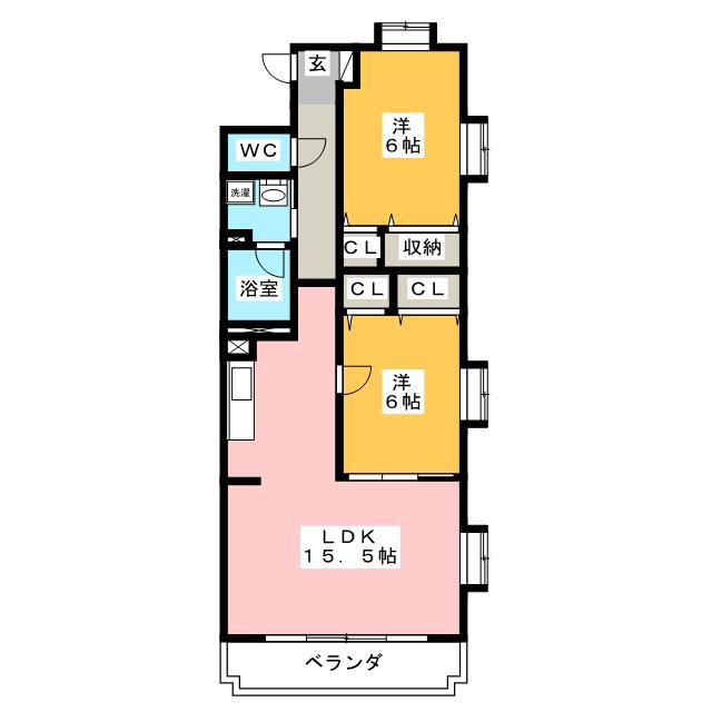 CASA DIMODA(2LDK/1階)の間取り写真