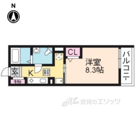 グラン アルカンシェル(1K/1階)の間取り写真