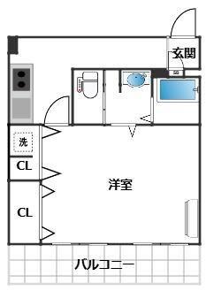 南平台ヒルス(1K/7階)の間取り写真