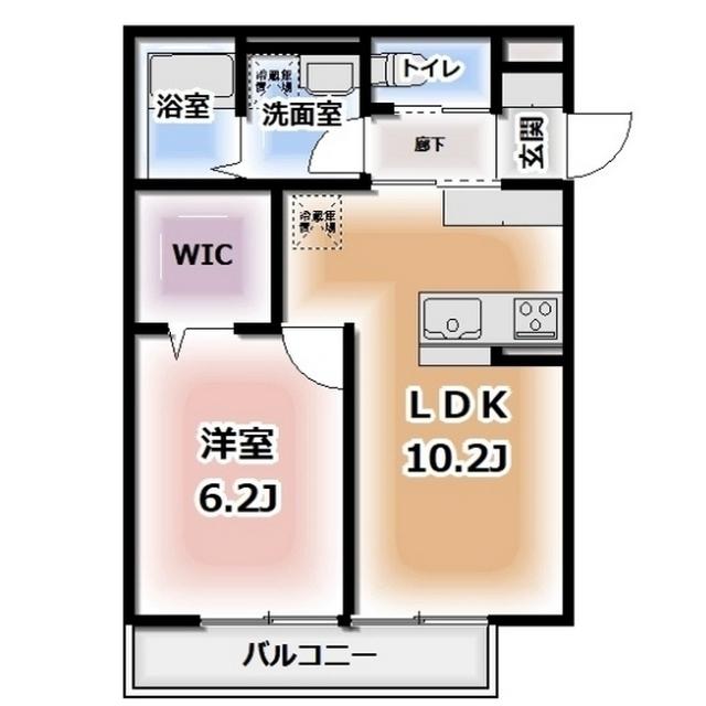 KOMOREBI GARDEN中田本町B(1LDK/3階)の間取り写真