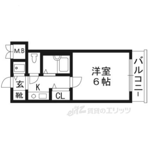 リーガル京都河原町2(1K/5階)の間取り写真