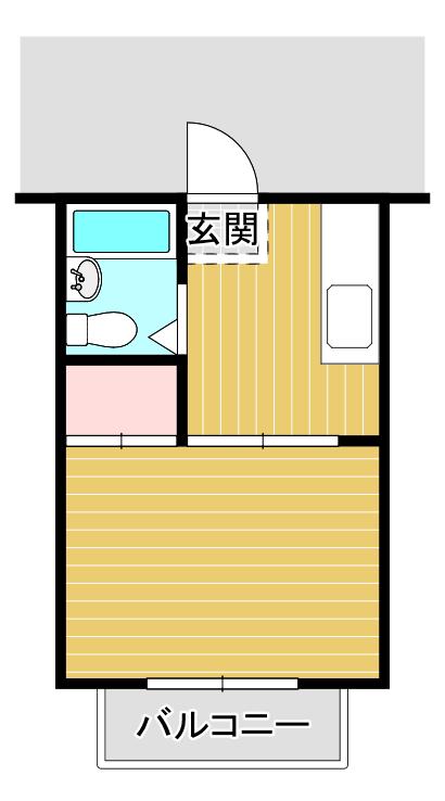 茨木台マンション(1DK/3階)の間取り写真