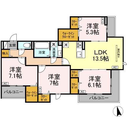 徳丸7丁目PJ(4LDK/3階)の間取り写真