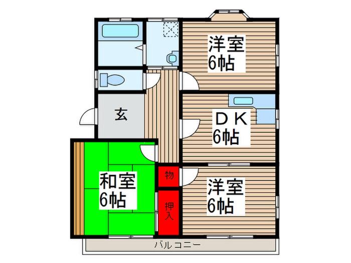 グリーンハイツ(3DK/1階)の間取り写真