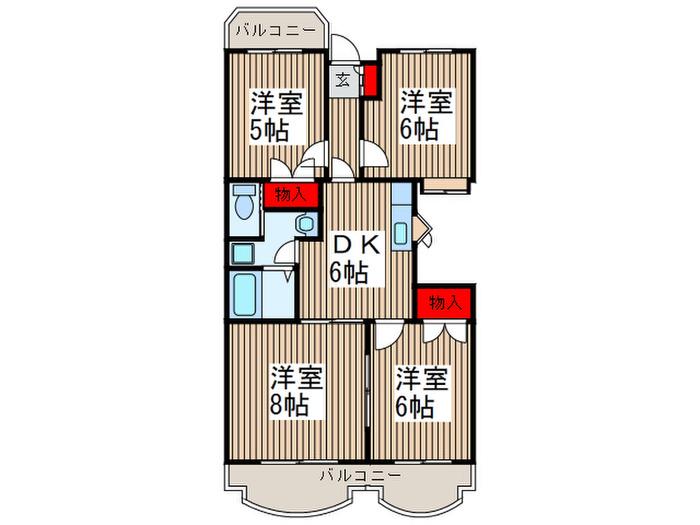飛鳥マンション(4DK/1階)の間取り写真
