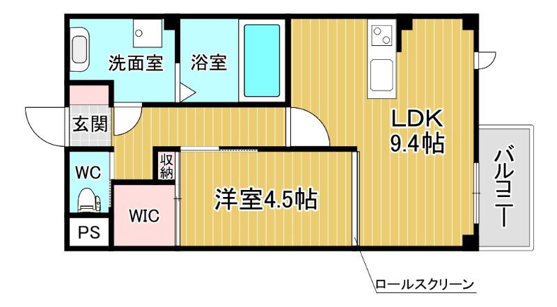 グランドヴィラ神田(1LDK/1階)の間取り写真
