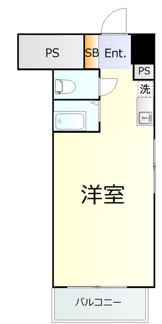 越前堀永谷マンション(ワンルーム/6階)の間取り写真