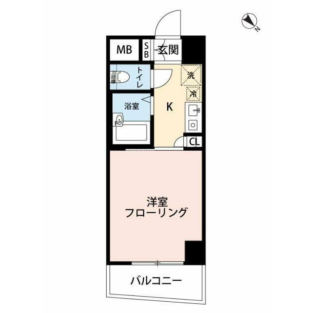プレール学芸大学弐番館(1K/4階)の間取り写真
