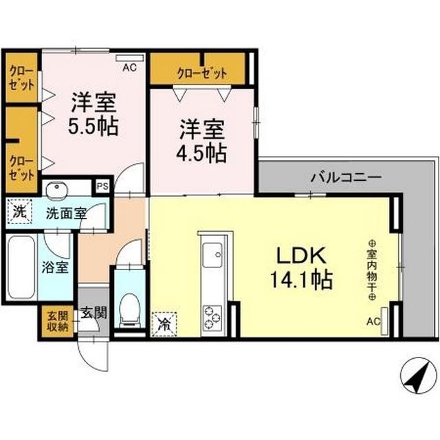 D CREST西千代田(2LDK/3階)の間取り写真