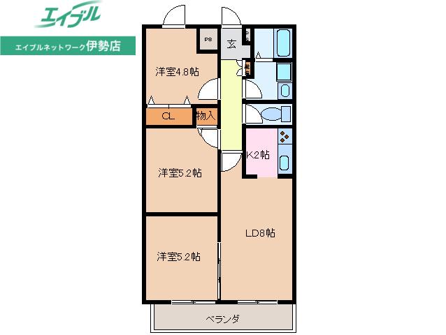 ルミナエル(3LDK/1階)の間取り写真