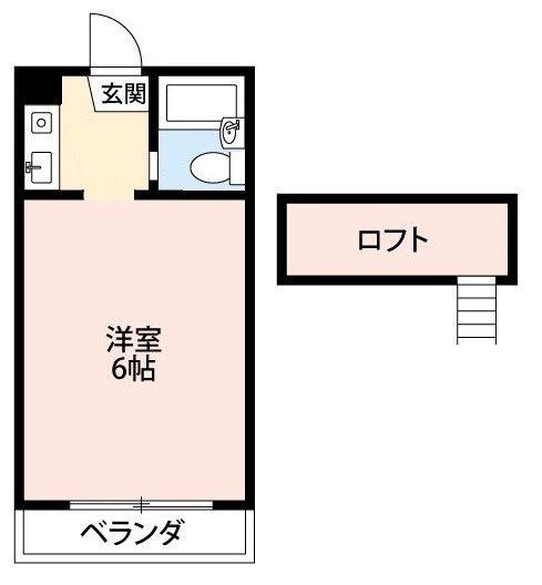 クリーンシティ千間台(1K/2階)の間取り写真