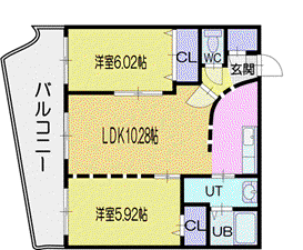 AMS 水天宮(2LDK/B1階)の間取り写真