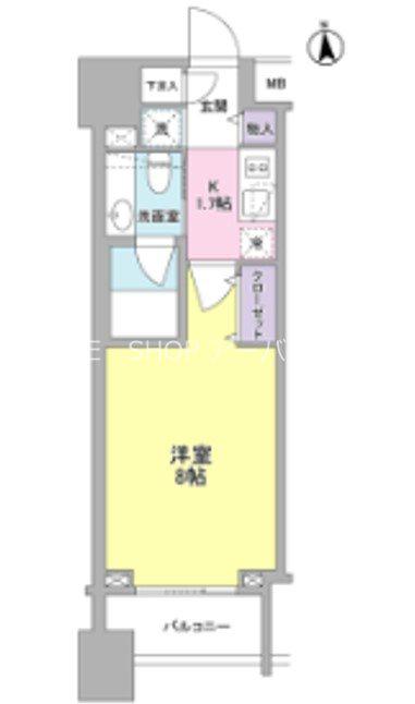 パークフラッツ中目黒(1K/3階)の間取り写真