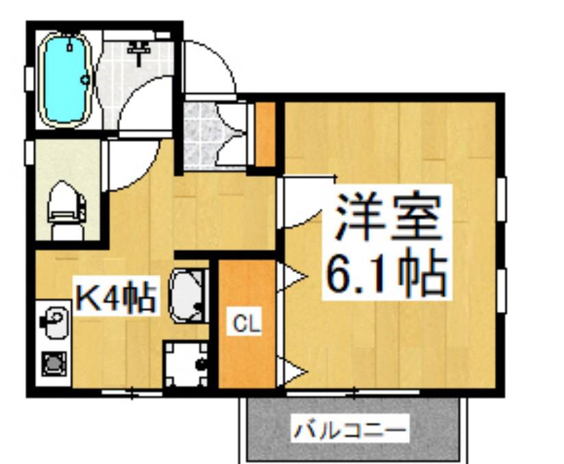 GLANZ(1K/1階)の間取り写真
