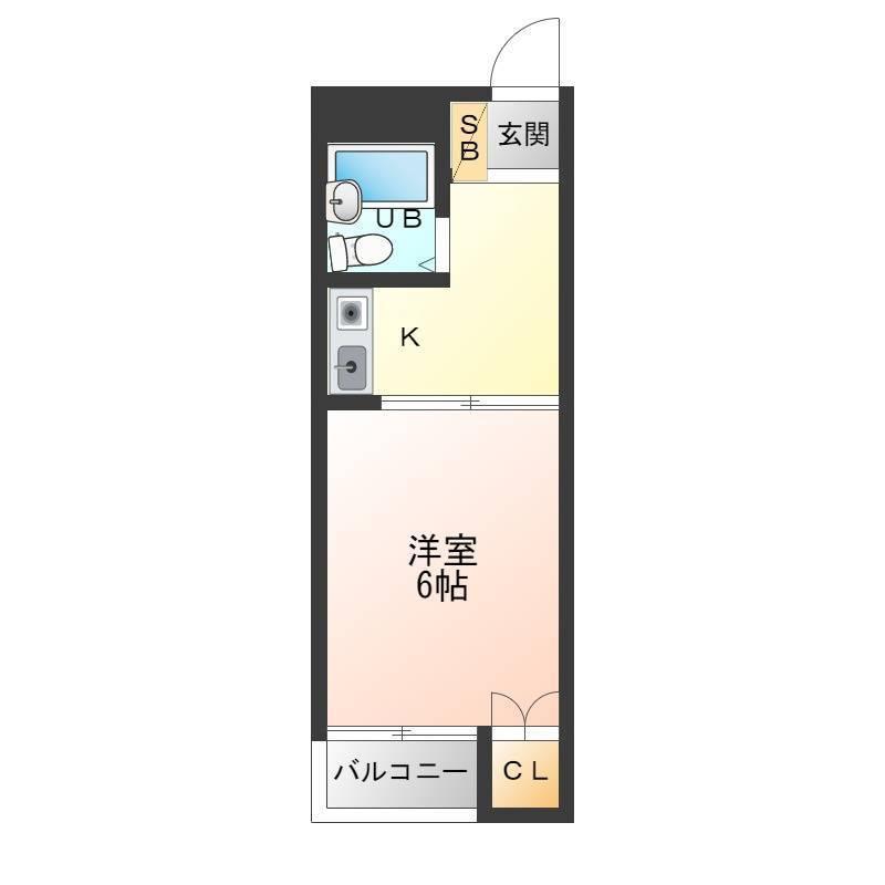 JOYハウス(1K/2階)の間取り写真