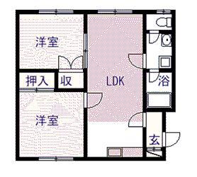 ハイム東光6.1(2LDK/2階)の間取り写真