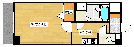 グランコート(1K/2階)の間取り写真