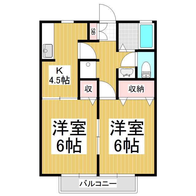 エルハルディン(2K/1階)の間取り写真