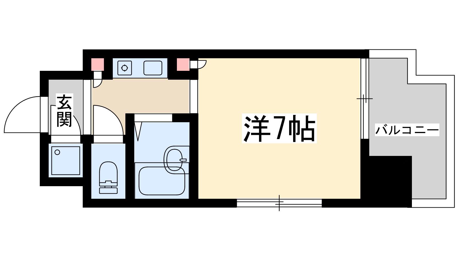 CITYLIFE新大阪(1K/6階)の間取り写真