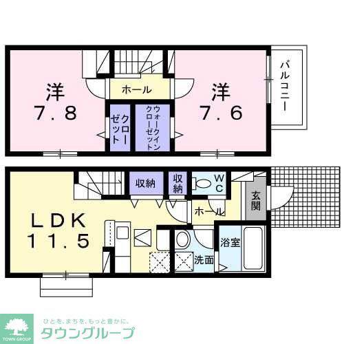 ヴィオラK(2LDK/1階)の間取り写真