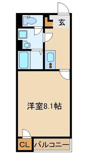 レオネクストビィグラッドIII(1K/2階)の間取り写真