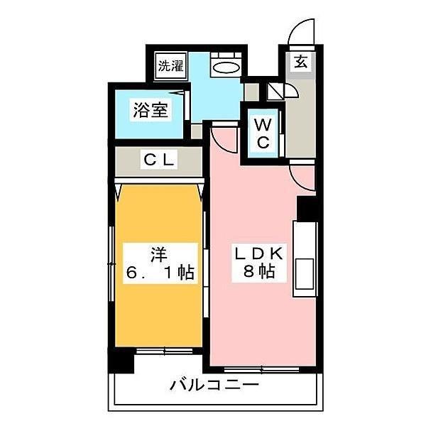 グレースコート九大病院前(1LDK/1階)の間取り写真