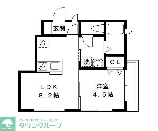 メゾンドソレイユ(1LDK/1階)の間取り写真