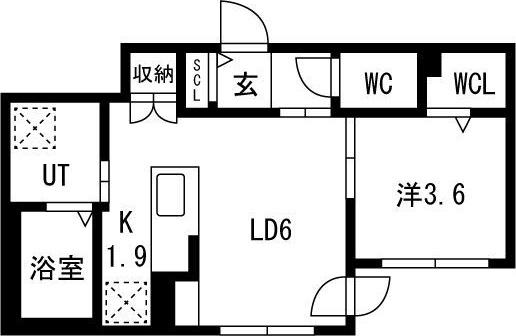 BLANC JEMIS N25(1LDK/4階)の間取り写真
