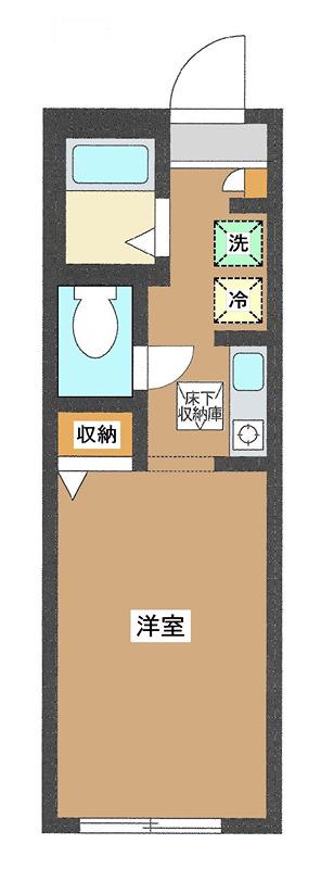 ベルハイム(1K/1階)の間取り写真