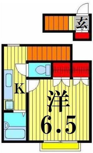 リバーサイドホシノIV(1K/2階)の間取り写真