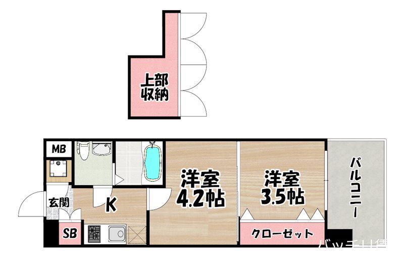 NO60 V TOWER 天神(2K/16階)の間取り写真