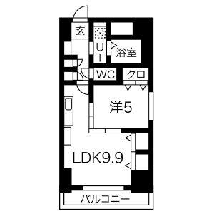 プレステージ千種(1LDK/9階)の間取り写真