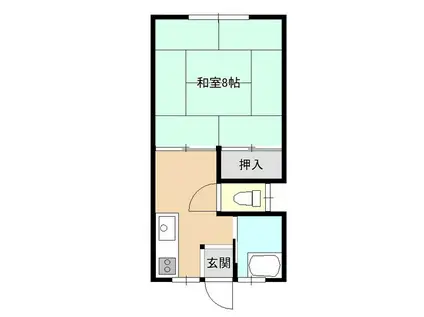 第二川口荘(1K/2階)の間取り写真