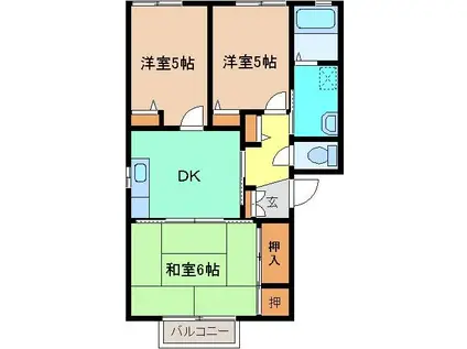 メルシーI(3DK/2階)の間取り写真