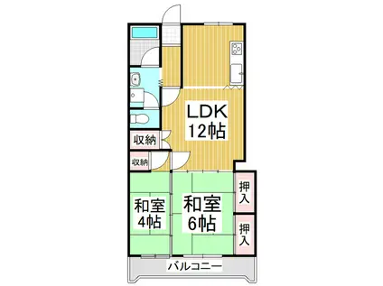 レジデンスオオハシ(2LDK/5階)の間取り写真
