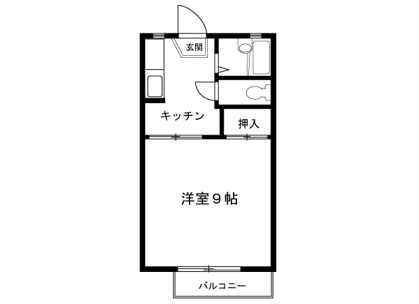 ブルーム松橋A(1K/1階)の間取り写真