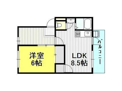 アウラベッラ 清風荘(1LDK/1階)の間取り写真