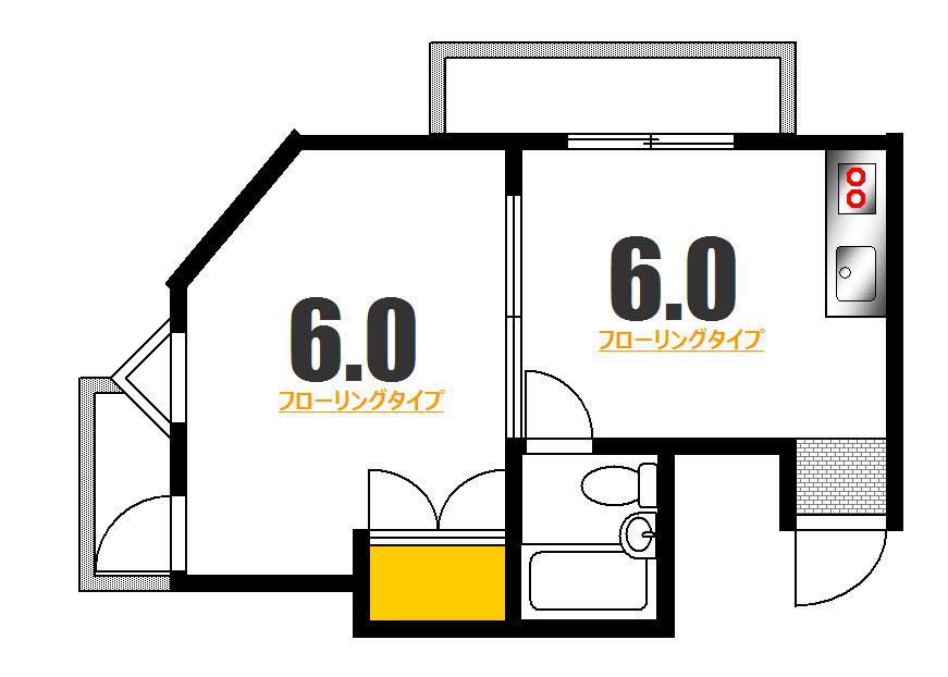 マントク橋本町(1DK/2階)の間取り写真