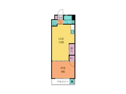 ギャラン江南(1LDK/2階)の間取り写真